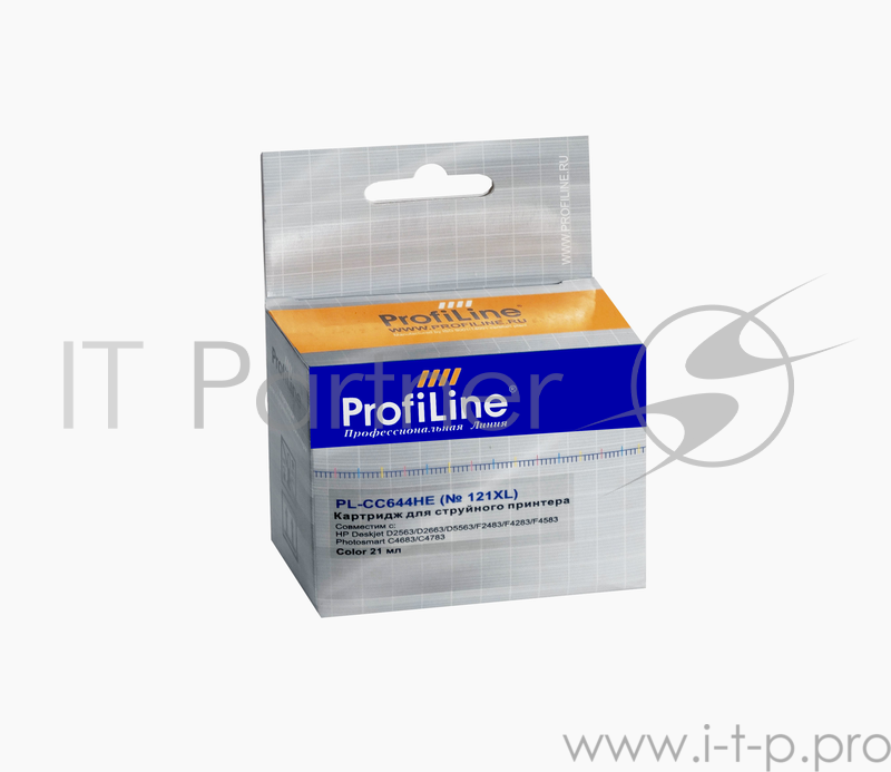 Картридж PL-CC644HE №121XL для принтеров HP Deskjet D1663/D2500/D2563/D2663/D5563/ Photosmart C4683/C4783 Сolor водные ProfiLine