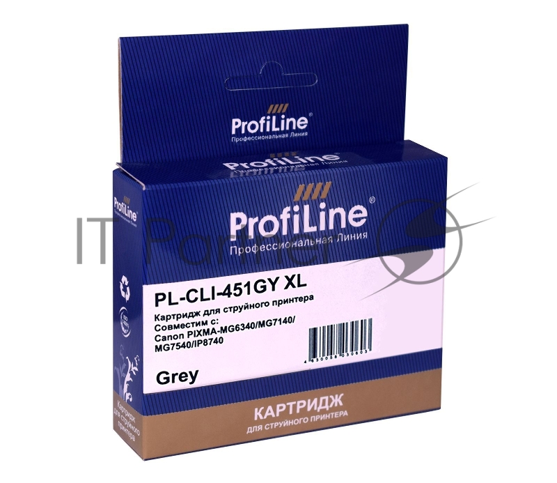 Картридж струйный совместимый PL-CLI-451GY XL для Canon PIXMA iP7240/MG5440/MG5540/MG6340/MG Grey водн PL