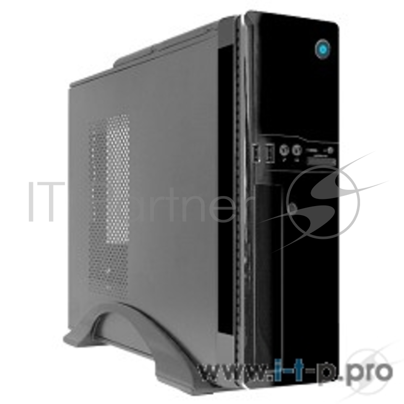 Корпус CROWN Корпус Desktop CMC-1907 black ITX (БП CM-PS300W, Micro ATX,Mini-ITX, отсеки 5,25*1, 3,5*1 3,5/2,5*1 2*USB 2.0 картридер встроенный кулер 80мм размер 420*100*300мм)