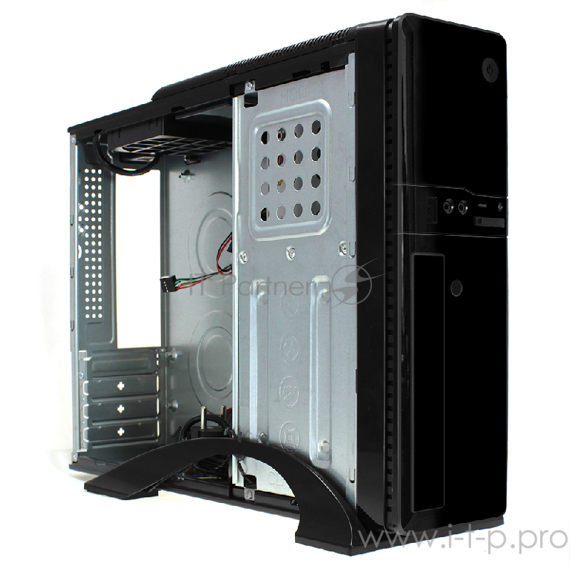 Корпус CROWN Корпус Desktop CMC-1907 black ITX (БП CM-PS300W, Micro ATX,Mini-ITX, отсеки 5,25*1, 3,5*1 3,5/2,5*1 2*USB 2.0 картридер встроенный кулер 80мм размер 420*100*300мм)
