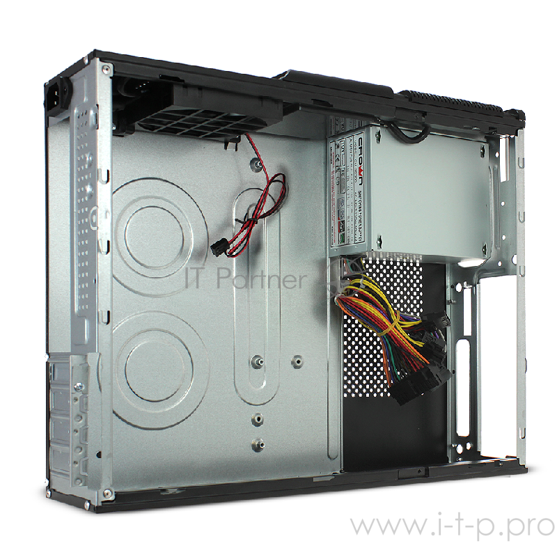 Корпус CROWN Корпус Desktop CMC-1907 black ITX (БП CM-PS300W, Micro ATX,Mini-ITX, отсеки 5,25*1, 3,5*1 3,5/2,5*1 2*USB 2.0 картридер встроенный кулер 80мм размер 420*100*300мм)