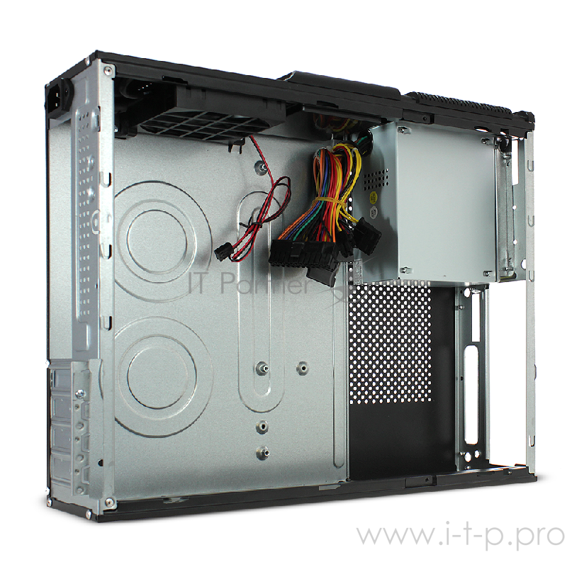 Корпус CROWN Корпус Desktop CMC-1907 black ITX (БП CM-PS300W, Micro ATX,Mini-ITX, отсеки 5,25*1, 3,5*1 3,5/2,5*1 2*USB 2.0 картридер встроенный кулер 80мм размер 420*100*300мм)