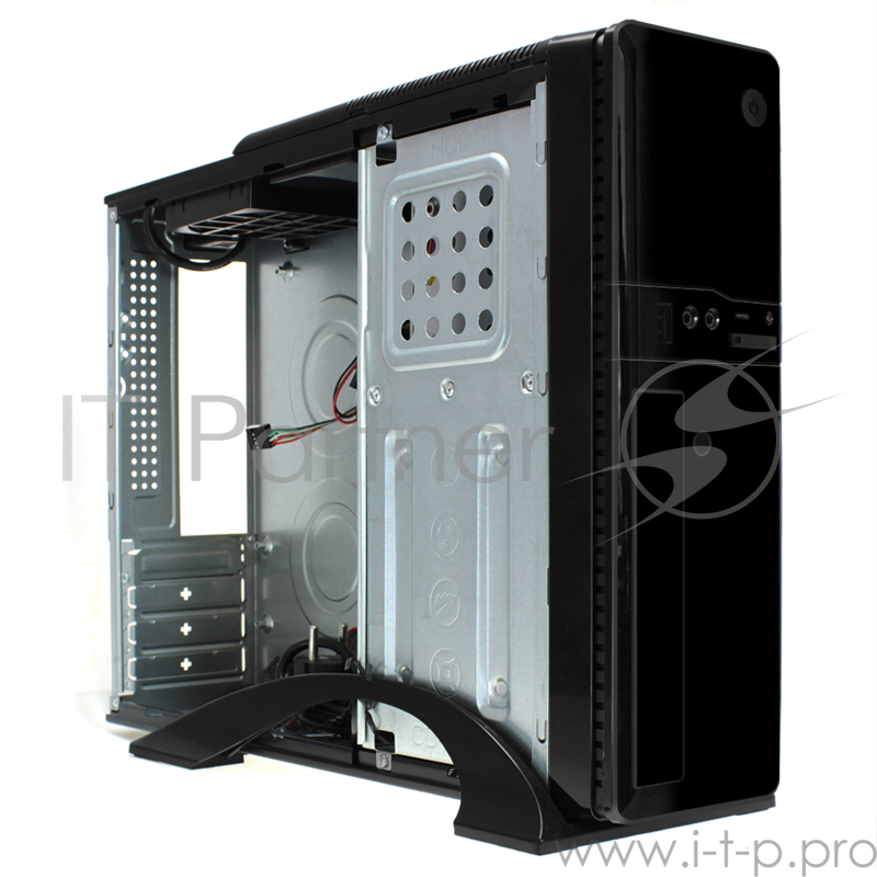 Корпус CROWN Корпус Desktop CMC-1907 black ITX (БП CM-PS300W, Micro ATX,Mini-ITX, отсеки 5,25*1, 3,5*1 3,5/2,5*1 2*USB 2.0 картридер встроенный кулер 80мм размер 420*100*300мм)