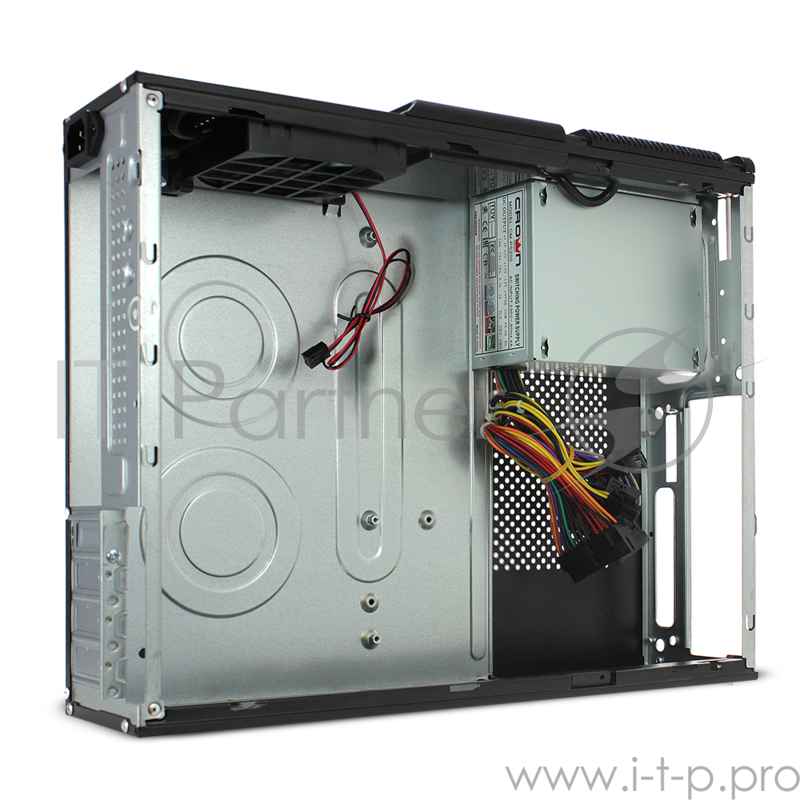 Корпус CROWN Корпус Desktop CMC-1907 black ITX (БП CM-PS300W, Micro ATX,Mini-ITX, отсеки 5,25*1, 3,5*1 3,5/2,5*1 2*USB 2.0 картридер встроенный кулер 80мм размер 420*100*300мм)