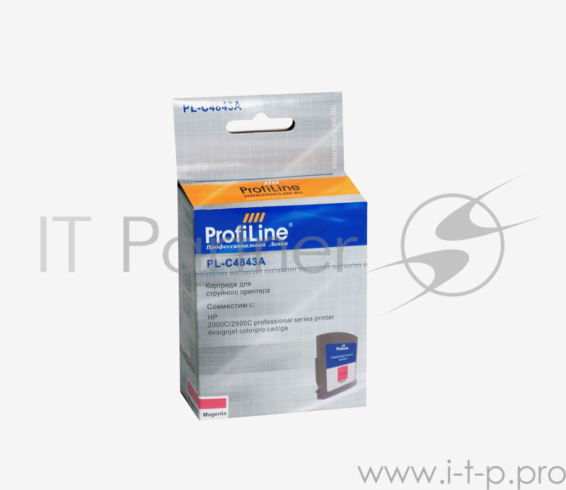 Картридж PL-C4843A №10 для принтеров HP DJ 2000C/2500C Designjet Colorpro cad/ga Magenta водные ProfiLine