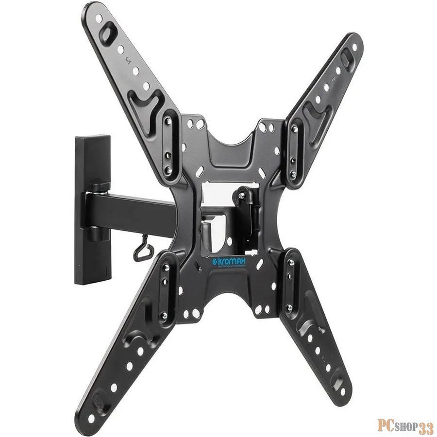 Кронштейн Kromax OPTIMA-413 настенный, 20-55, до 30 кг, наклонный, поворотный, чёрный