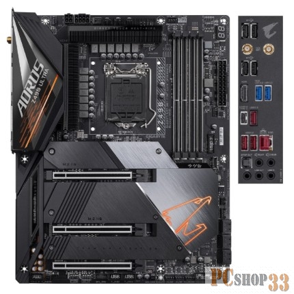 Материнская плата LGA1200, 4 x DDR4 2133 (4800 OC), Z490 AORUS ULTRA, RTL