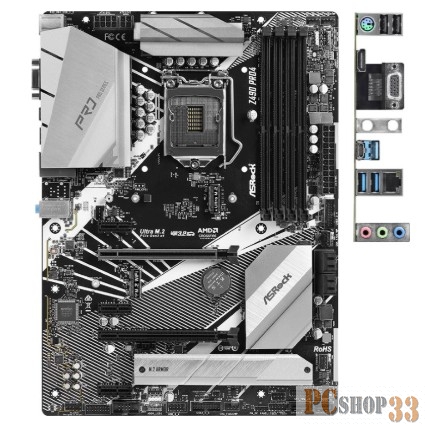 Материнская плата Asrock Z490 PRO4 Soc-1200 Intel Z490 4xDDR4 ATX AC`97 8ch(7.1) GbLAN RAID+VGA+HDMI