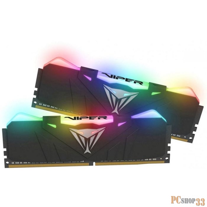 DDR 4 DIMM 32Gb (16Gbx2) PC25600, 3200Mhz, PATRIOT Viper RGB (PVR432G320C6K) (retail)