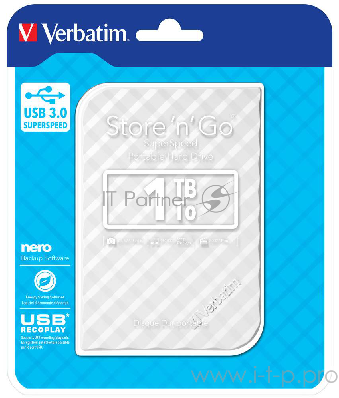 Носитель информации Verbatim Portable HDD 1Tb Store'n'Go USB3.0, 2.5