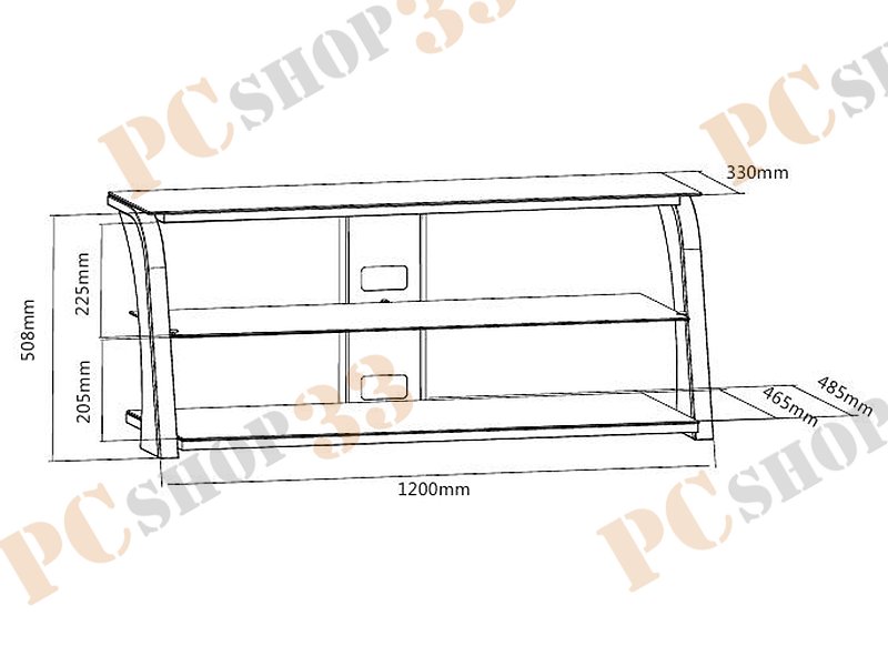 Тумба для телевизора Brateck CS1005, до 40 кг, черный