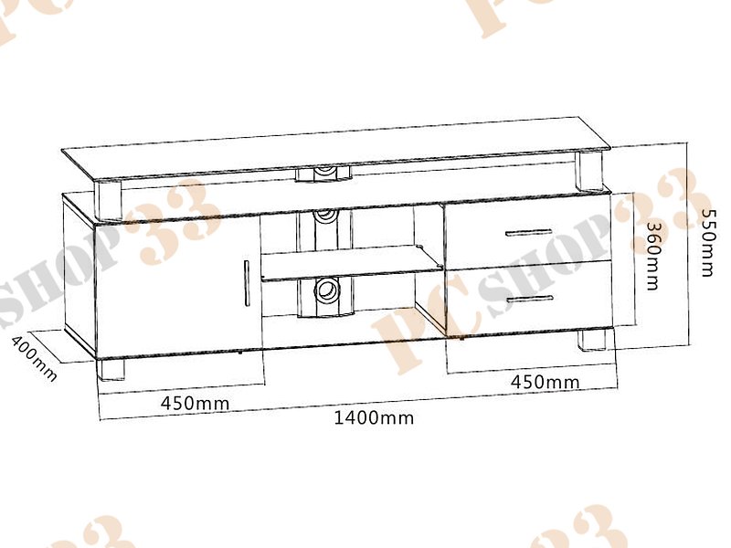 Тумба для телевизора Brateck LK-209L, до 40 кг