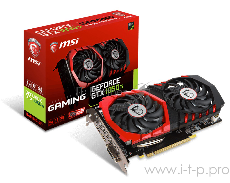 Видеокарта MSI GTX 1050 Ti GAMING 4G RTL {GTX 1050TI, 4096Mb, 128bit, GDDR5, DVIx1 / HDMIx1 / DPx1 / HDCP}