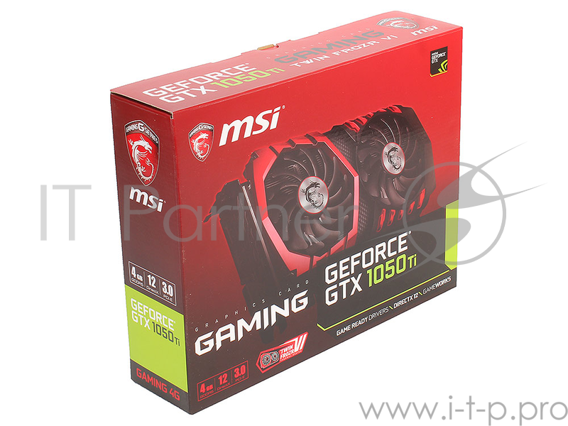 Видеокарта MSI GTX 1050 Ti GAMING 4G RTL {GTX 1050TI, 4096Mb, 128bit, GDDR5, DVIx1 / HDMIx1 / DPx1 / HDCP}