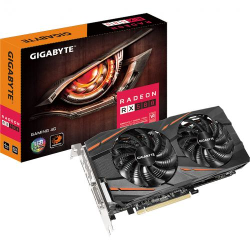 Видеокарта GIGABYTE Radeon RX 580 GAMING 4G 4ГБ GV-RX580GAMING-4GD (Radeon RX 580, DDR5, DVI, HDMI, 3xDP) (PCI-E)