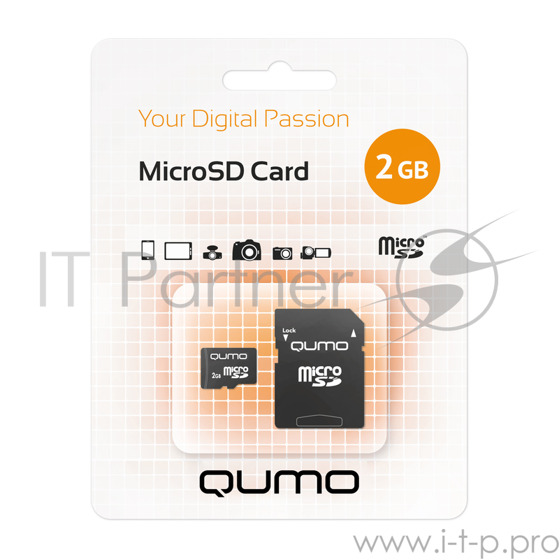 Карта памяти Micro SecureDigital 2Gb QUMO QM2GMICSD