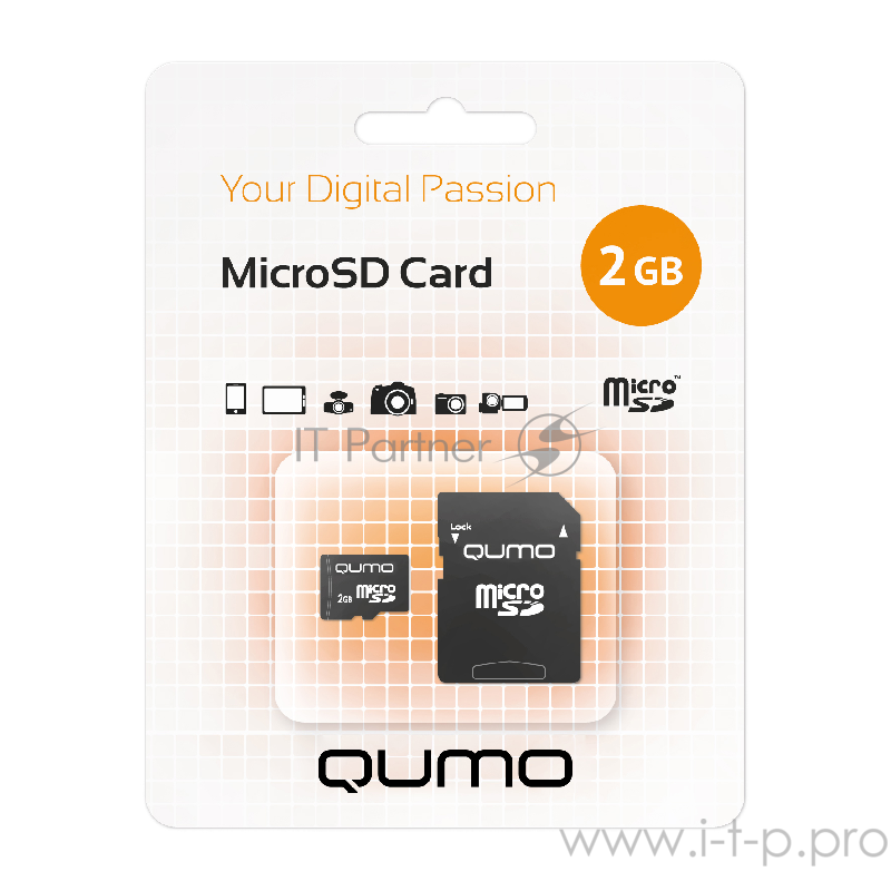 Карта памяти Micro SecureDigital 2Gb QUMO QM2GMICSD