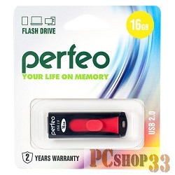 Носитель информации Perfeo USB Drive 16GB S01 Black PF-S01B016