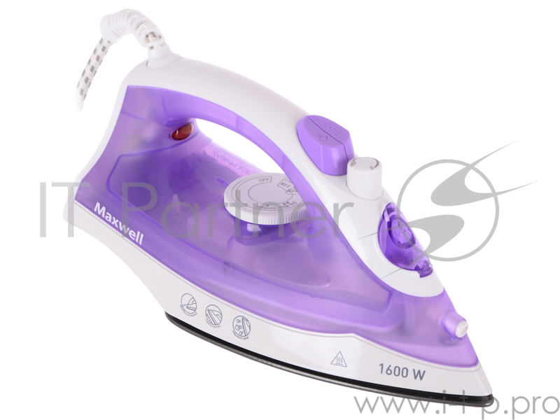 Утюг Maxwell MW-3052 (VT) 1200 Вт,подошва с антипригарным покрытием,паровой удар