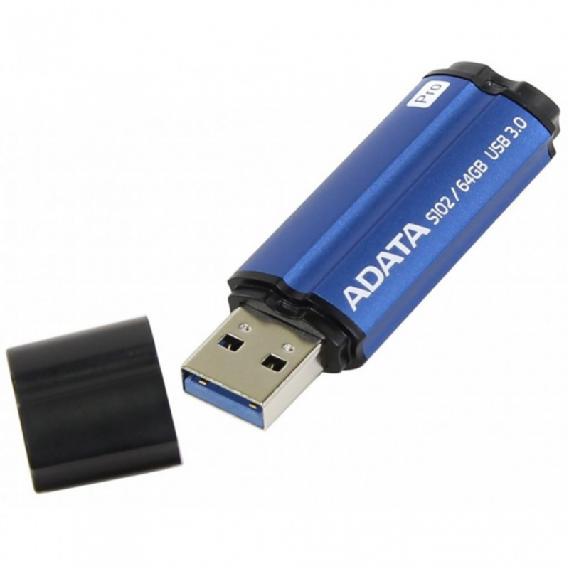 Носитель информации A-DATA Flash Drive 64Gb S102P AS102P-64G-RBL {USB3.0, Blue}