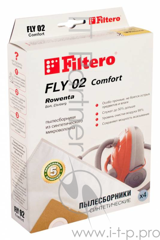 Пылесборники Filtero FLY 02 Comfort пятислойные (4пылесбор.)
