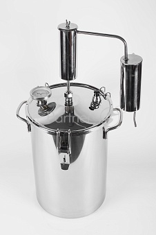 Дистиллятор Первач Элит-Аромат 14Т домашни, 14л, термометр, клапан избыт. давления, разборный сухоп., слив сивушных масел, охл. сетка-конт., съемн. кр