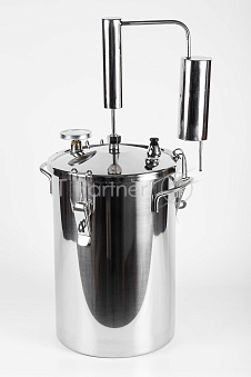 Дистиллятор Первач Элит 14Т домашний, 14л, термометр, клапан избыт. давления, сухопарник со сливом отходов, охладитель, съемная крышка