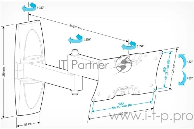 Кронштейн Holder LCDS-5064 белый