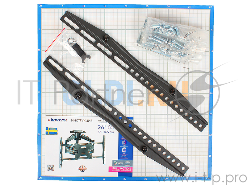 Кронштейн для телевизора Kromax ATLANTIS-35 серый 26-65 макс.60кг настенный поворот и наклон