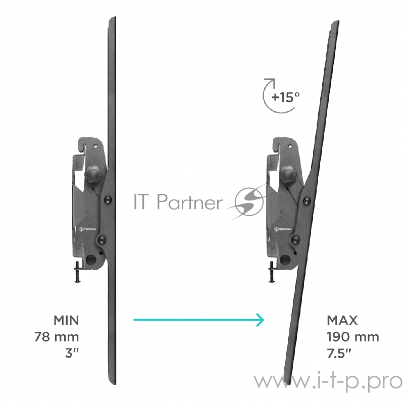 Кронштейн ONKRON UT4 черный тв аксесс.