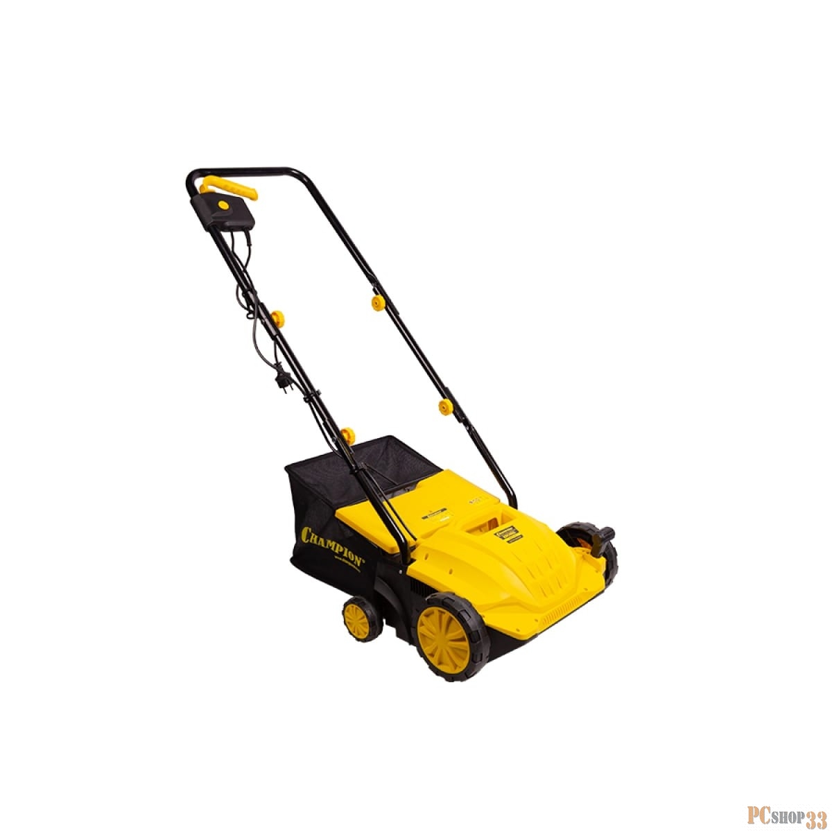 Скарификатор электрический CHAMPION ESC1532 Мощность двигателя 1500 Вт, Напряжение сети 230,50 В, Гц, Вес c травосборником 9,3 кг, Ширина обработки 320 мм, Высота аэрации -4/0/+4/+12 мм, Высота скарификации -12/-8/-4/+4 мм, Тип/объем травосборника тк