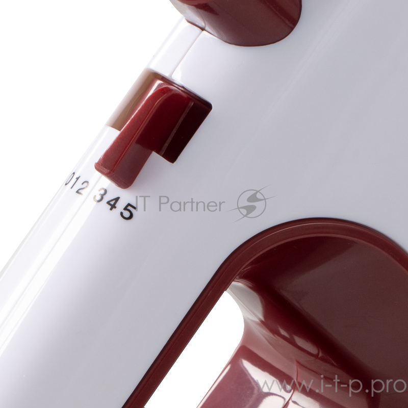 Миксер Galaxy GL2215, белый/бордовый Миксер электрический 300 Вт, 5скоростей + режим “ТУРБО”, 2насадки-венчика, 2насадки для замешивания теста, кнопка для извлечения насадок, книга рецептов, 220-240 В, 50 Гц