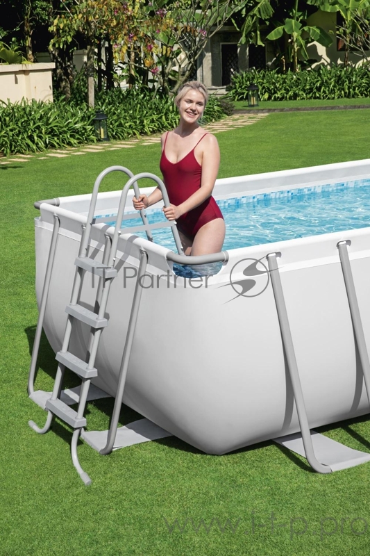 Каркасный бассейн Power Steel с ф.-насосом и лестн. 412*201*122 см, 8124 л, Bestway 56456