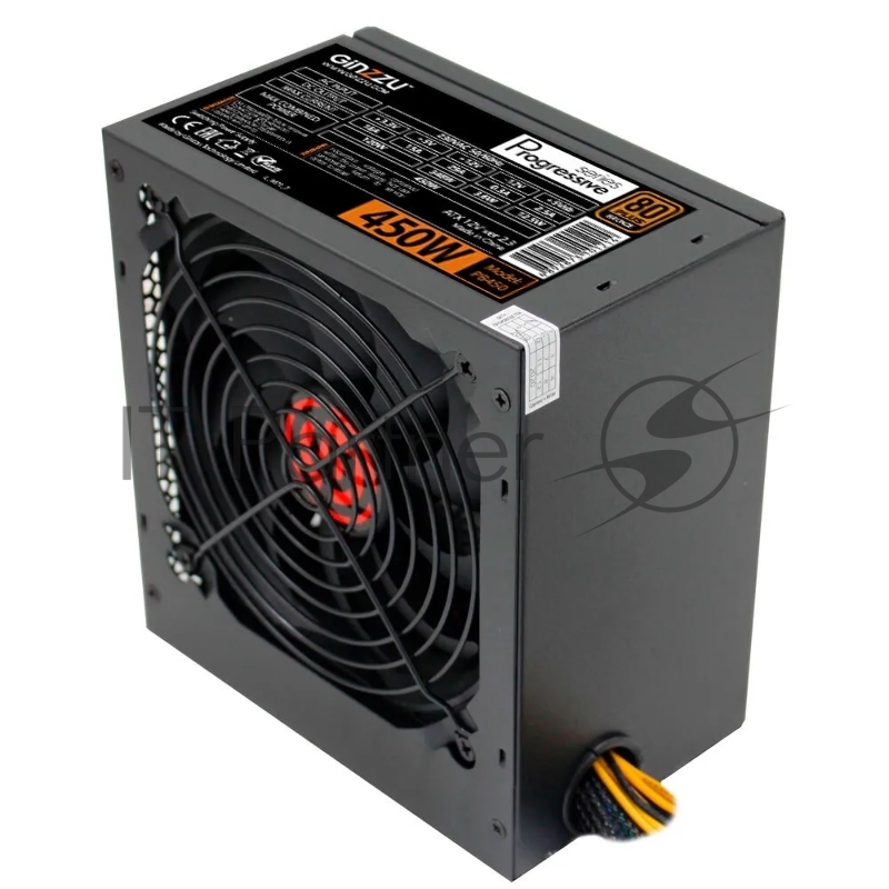 Блок питания Ginzzu PB450 12CM 80+ black,APFC,20+4p,1 PCI-E(6+2), 4*SATA, 2*IDE, OEM