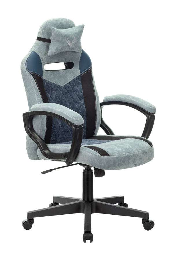 Кресло игровое Бюрократ VIKING 6 KNIGHT BL FABRIC синий крестовина металл