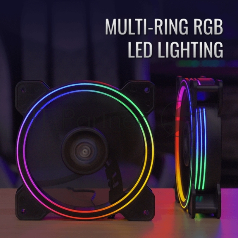 Вентилятор Aerocool Saturn 12 FRGB (120мм, 19.6 dB, 1000rpm, 3pin+ Molex, подсветка) RTL