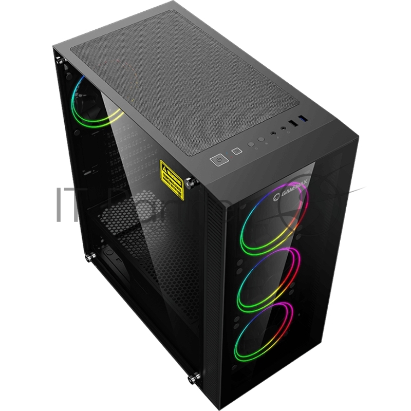 Корпус GameMax Draco XD MFG A363-TA (ATX,Зак.стекл, USB 3.0, 4*120мм вент.+ ARGB контроллер,без БП)