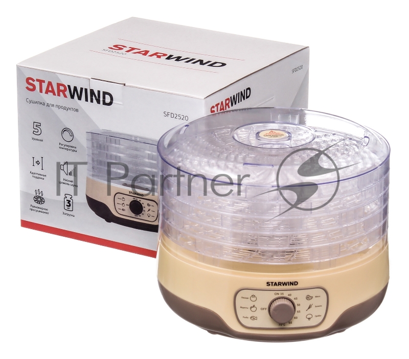 Сушка для фруктов и овощей Starwind SFD2520 5под. 250Вт белый
