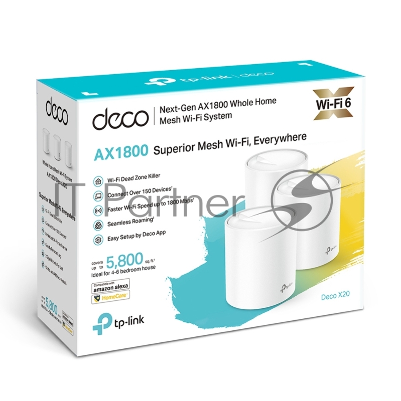 Домашняя Mesh Wi-Fi система TP-Link Deco X20(3-pack) AX1800