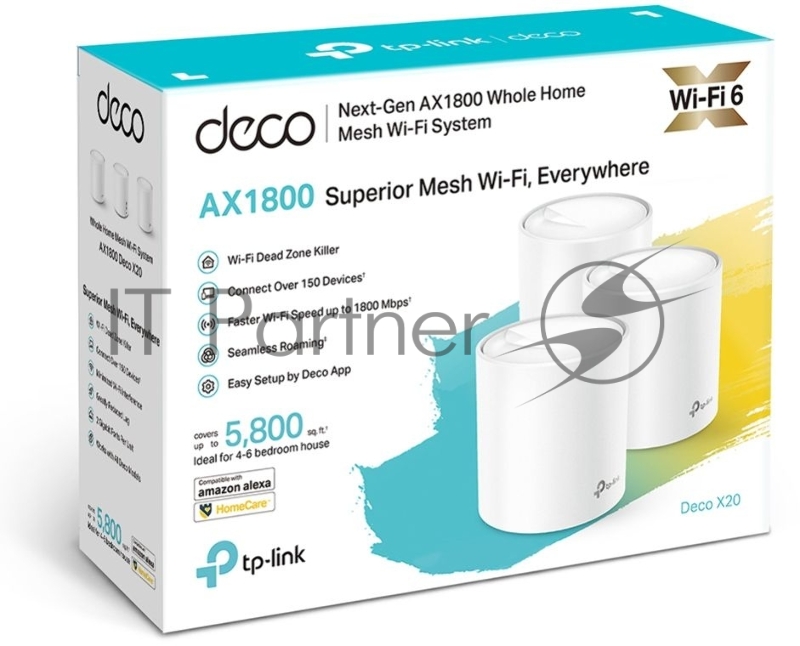Домашняя Mesh Wi-Fi система TP-Link Deco X20(3-pack) AX1800