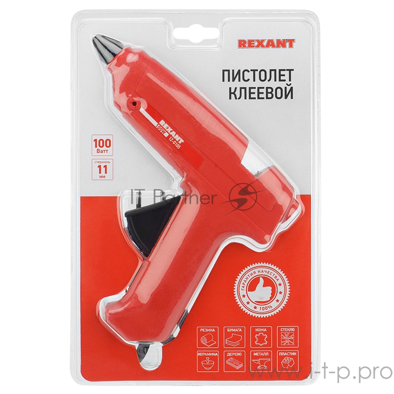 Пистолет клеевой REXANT (12-0105) 100 Вт O 11 мм (блистер)