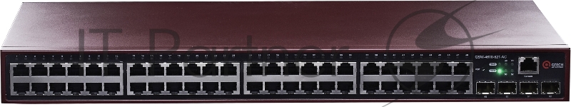 Коммутатор управляемый уровня L2, 48 портов 10/100/1000BASE-TX, 4 порта 100/1000Base-X SFP, 16K MAC-адресов, 4К VLAN, 8 Queue, питание 100-240V АС L2 managed switchQSW-4610-52T-AC