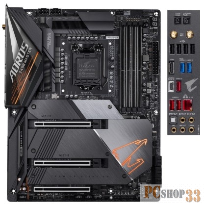 Материнская плата LGA1200, 4 x DDR4 DIMM 2133 (5000 OC), Z490 AORUS MASTER, RTL