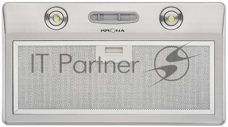 KRONA RUNA 600 inox S Вытяжка кухоннаяВстраиваемая вытяжка RUNA S с простым слайдерным управлением отлично подойдет для кухни площадью до 10 кв.м. LED подсветка, производительность 500 м3/ч, 3 скорости , нерж сталь