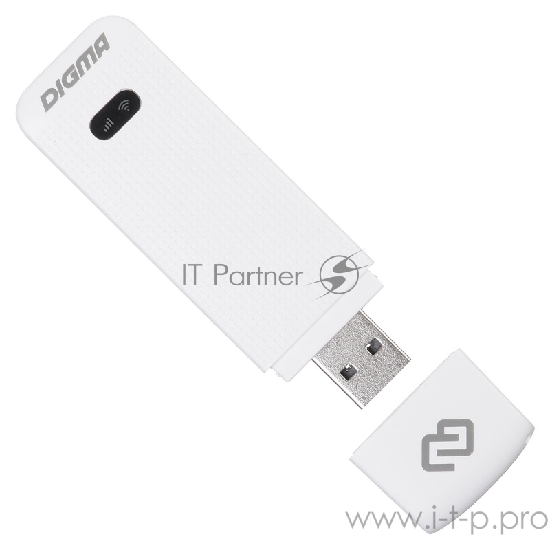 Модем 3G/4G Digma Dongle USB Wi-Fi Firewall +Router внешний белый