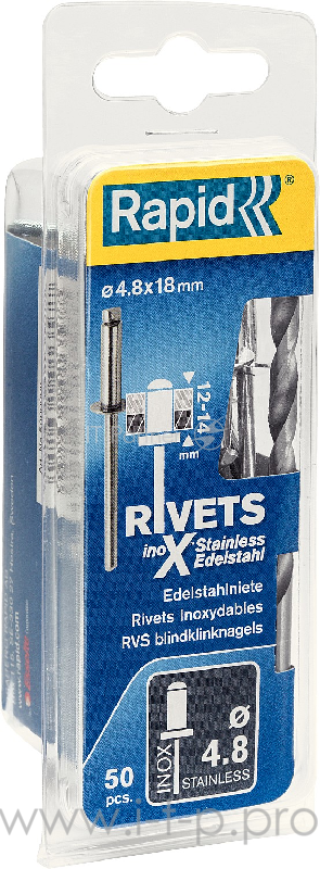 Заклепка RAPID 4.8x18мм (5000397) 50 шт. из нержавеющей стали