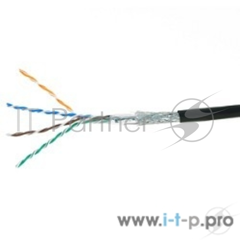 Кабель Power Cube Кабель FTP Outdoor кат.5e Fluke МЕДЬ,305 м на катушк, однож. 0.52 мм, экран, внешний с тросом, черный (FLUKE TEST) PC-FPC-5051E-SO-OUTR