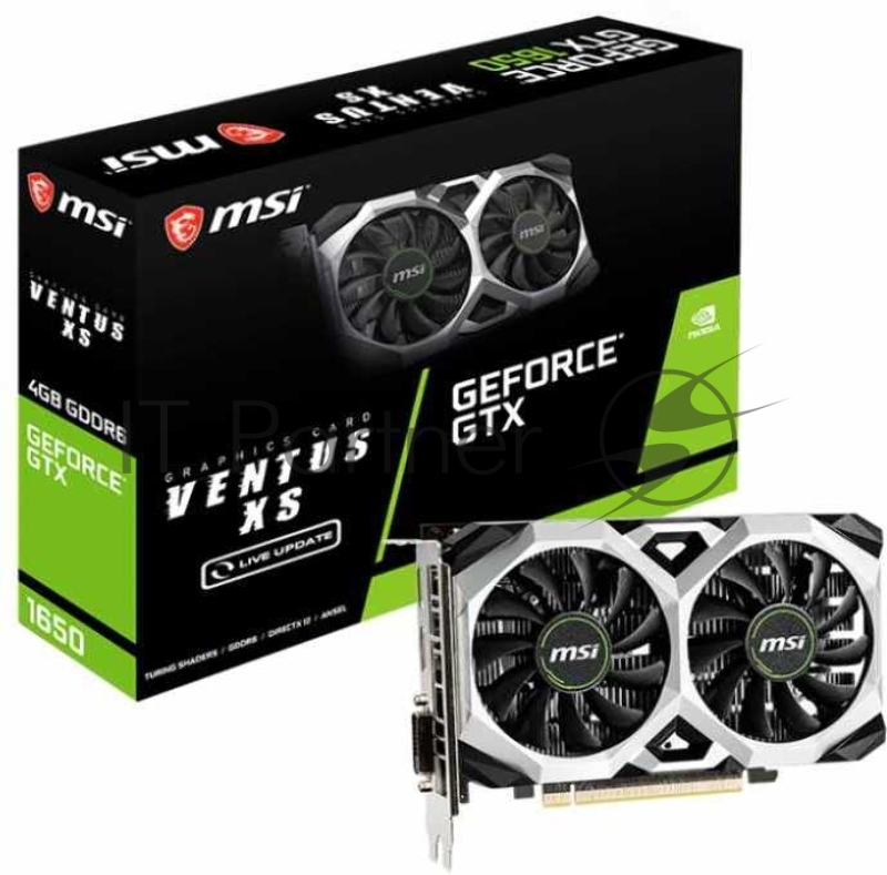 Видеокарта MSI PCI-E GTX 1650 D6 VENTUS XS NVIDIA GeForce GTX 1650 4096Mb 128bit GDDR6 1485/12000 DVIx1/HDMIx1/DPx1/HDCP Ret