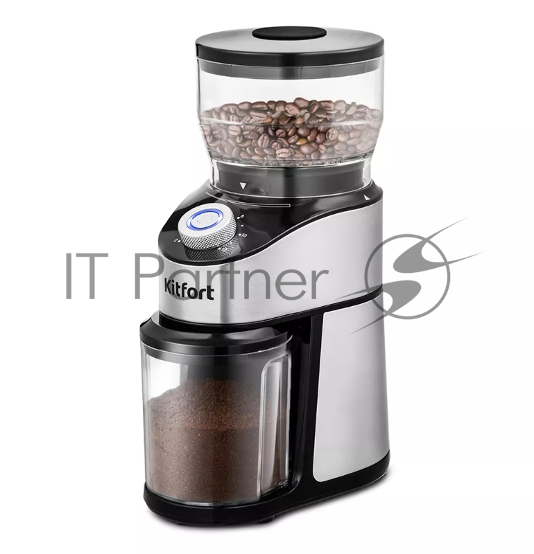 Кофемолка Kitfort KT-744 сист.помол.:жернова вместим.:160гр черный
