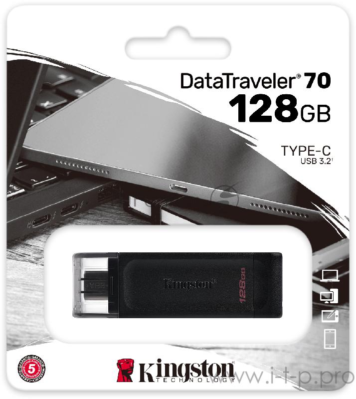 Флеш Диск Kingston 128Gb DataTraveler DT70 <DT70/128GB>, USB-C 3.2 Gen 1